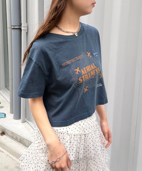 w closet(ダブルクローゼット)の「ピグメントプリントTシャツ 夏服(Tシャツ/カットソー・レディース・レッド/ブルー/ネイビー/オフホワイト・FREE)」の18枚目の写真
