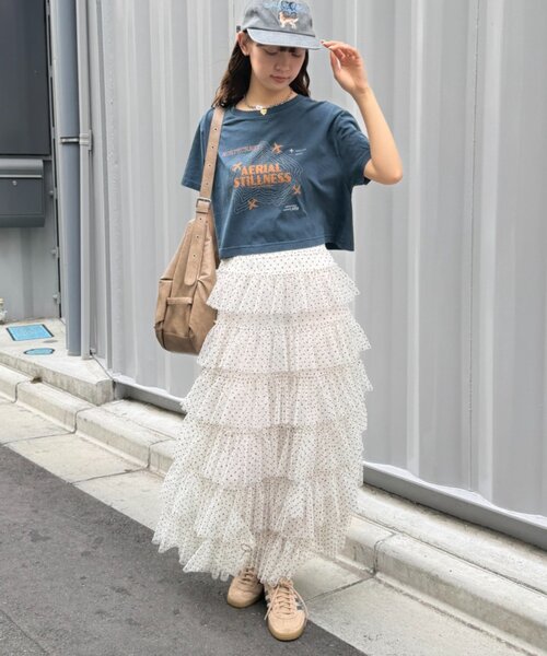 w closet(ダブルクローゼット)の「ピグメントプリントTシャツ 夏服(Tシャツ/カットソー・レディース・レッド/ブルー/ネイビー/オフホワイト・FREE)」の20枚目の写真