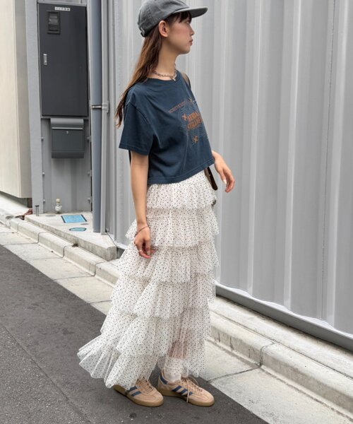 w closet(ダブルクローゼット)の「ピグメントプリントTシャツ 夏服(Tシャツ/カットソー・レディース・レッド/ブルー/ネイビー/オフホワイト・FREE)」の21枚目の写真