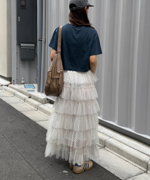 w closet(ダブルクローゼット)の「ピグメントプリントTシャツ 夏服(Tシャツ/カットソー・レディース・レッド/ブルー/ネイビー/オフホワイト・FREE)」の22枚目の写真