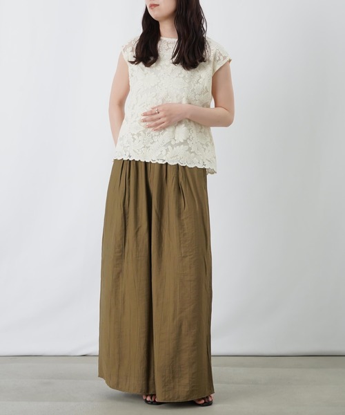 LUCA/LADY LUCK LUCA(ルカ/レディラックルカ)の「LC/LLL リーフレーススカラッププルオーバー(Tシャツ/カットソー・レディース・ブラック/オフホワイト・FREE)」の4枚目の写真