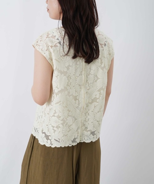 LUCA/LADY LUCK LUCA(ルカ/レディラックルカ)の「LC/LLL リーフレーススカラッププルオーバー(Tシャツ/カットソー・レディース・ブラック/オフホワイト・FREE)」の9枚目の写真