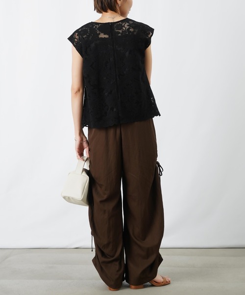 LUCA/LADY LUCK LUCA(ルカ/レディラックルカ)の「LC/LLL リーフレーススカラッププルオーバー(Tシャツ/カットソー・レディース・ブラック/オフホワイト・FREE)」の12枚目の写真