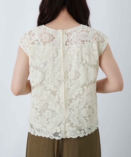 LUCA/LADY LUCK LUCA(ルカ/レディラックルカ)の「LC/LLL リーフレーススカラッププルオーバー(Tシャツ/カットソー・レディース・ブラック/オフホワイト・FREE)」の19枚目の写真