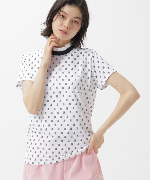 Jack Bunny!!(ジャックバニー)の「【Jack Bunny!!】ロゴプリント半袖モックネックカットソー(Tシャツ/カットソー・レディース・ピンク/ネイビー/ホワイト・SMALL/MEDIUM)」の2枚目の写真