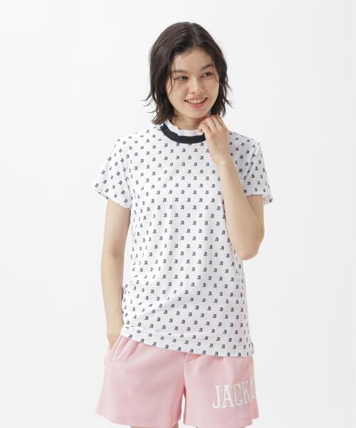 Jack Bunny!!(ジャックバニー)の「【Jack Bunny!!】ロゴプリント半袖モックネックカットソー(Tシャツ/カットソー・レディース・ピンク/ネイビー/ホワイト・SMALL/MEDIUM)」の5枚目の写真