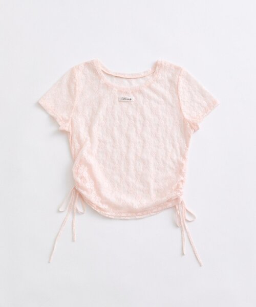 OLIVE des OLIVE（オリーブデオリーブ）の「レースドロストTシャツ（Tシャツ/カットソー・レディース・オフホワイト/ブラック/ピンク・FREE）」の19枚目の写真