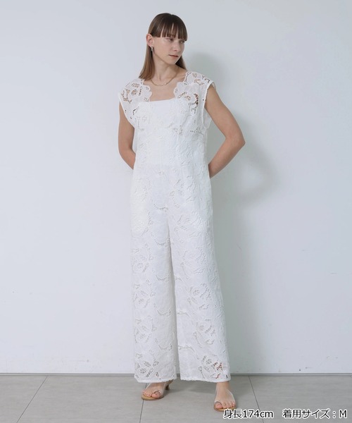 CADUNE(カデュネ)の「レースロンパース(その他パンツ・レディース・ホワイト/ブラック・38/36/34)」の1枚目の写真