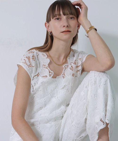 CADUNE(カデュネ)の「レースロンパース(その他パンツ・レディース・ホワイト/ブラック・38/36/34)」の8枚目の写真