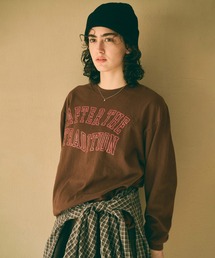 「KHA:KI / カーキ」L/S TEE -WARPED COLLEGE-