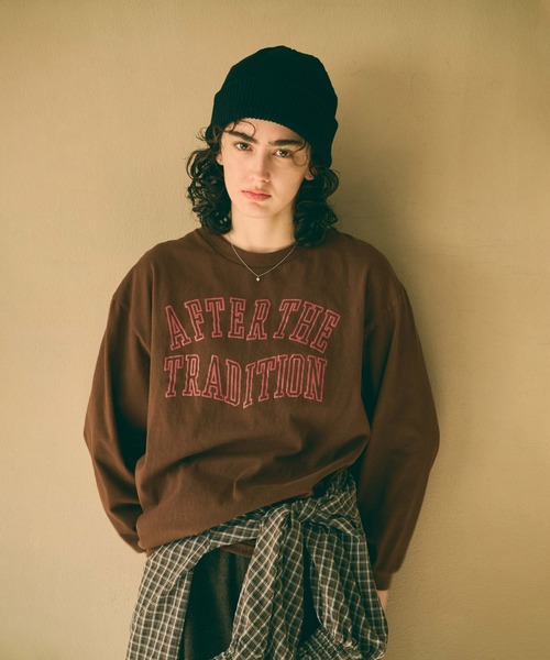 kha:ki(カーキ)の「「KHA:KI / カーキ」L/S TEE -WARPED COLLEGE-(Tシャツ/カットソー・レディース・ネイビー/ホワイト/ブラウン・FREE)」の5枚目の写真