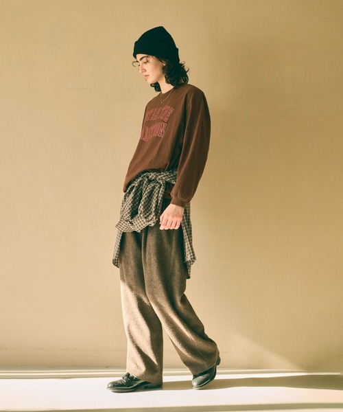 kha:ki(カーキ)の「「KHA:KI / カーキ」L/S TEE -WARPED COLLEGE-(Tシャツ/カットソー・レディース・ネイビー/ホワイト/ブラウン・FREE)」の6枚目の写真