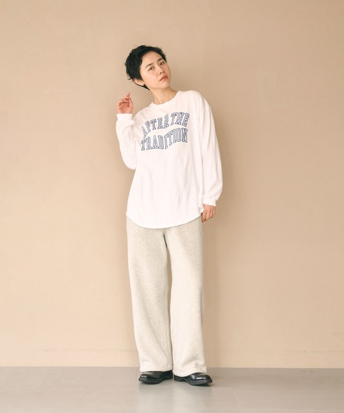 kha:ki(カーキ)の「「KHA:KI / カーキ」L/S TEE -WARPED COLLEGE-(Tシャツ/カットソー・レディース・ネイビー/ホワイト/ブラウン・FREE)」の12枚目の写真
