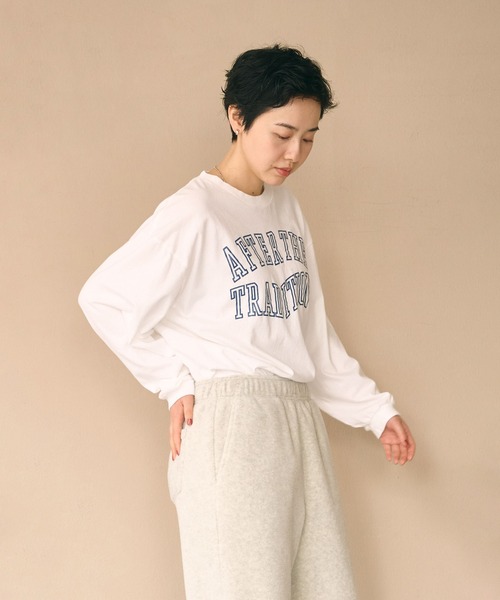 kha:ki(カーキ)の「「KHA:KI / カーキ」L/S TEE -WARPED COLLEGE-(Tシャツ/カットソー・レディース・ネイビー/ホワイト/ブラウン・FREE)」の13枚目の写真