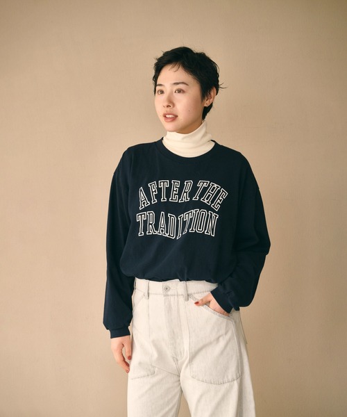 kha:ki(カーキ)の「「KHA:KI / カーキ」L/S TEE -WARPED COLLEGE-(Tシャツ/カットソー・レディース・ネイビー/ホワイト/ブラウン・FREE)」の22枚目の写真
