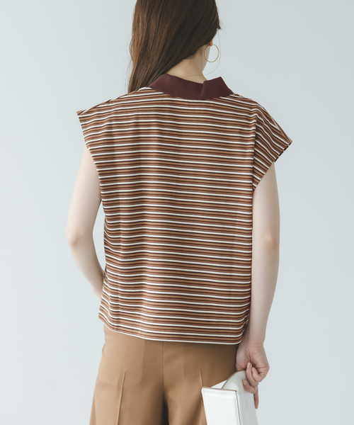 STAR&STRIPE（スターアンドストライプ）の「《NOBLE別注》STAR&STRIPEスターアンドストライプ マルチボーダープルオーバー（Tシャツ/カットソー・レディース・ブラウン/ネイビー・FREE）」の8枚目の写真