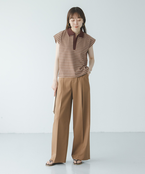 STAR&STRIPE（スターアンドストライプ）の「《NOBLE別注》STAR&STRIPEスターアンドストライプ マルチボーダープルオーバー（Tシャツ/カットソー・レディース・ブラウン/ネイビー・FREE）」の9枚目の写真