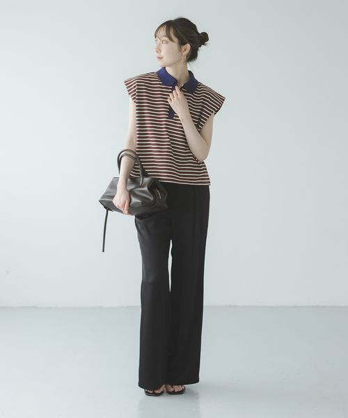 STAR&STRIPE（スターアンドストライプ）の「《NOBLE別注》STAR&STRIPEスターアンドストライプ マルチボーダープルオーバー（Tシャツ/カットソー・レディース・ブラウン/ネイビー・FREE）」の13枚目の写真