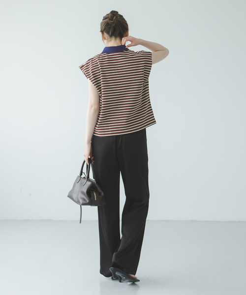 STAR&STRIPE（スターアンドストライプ）の「《NOBLE別注》STAR&STRIPEスターアンドストライプ マルチボーダープルオーバー（Tシャツ/カットソー・レディース・ブラウン/ネイビー・FREE）」の14枚目の写真