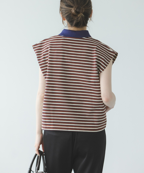 STAR&STRIPE（スターアンドストライプ）の「《NOBLE別注》STAR&STRIPEスターアンドストライプ マルチボーダープルオーバー（Tシャツ/カットソー・レディース・ブラウン/ネイビー・FREE）」の17枚目の写真