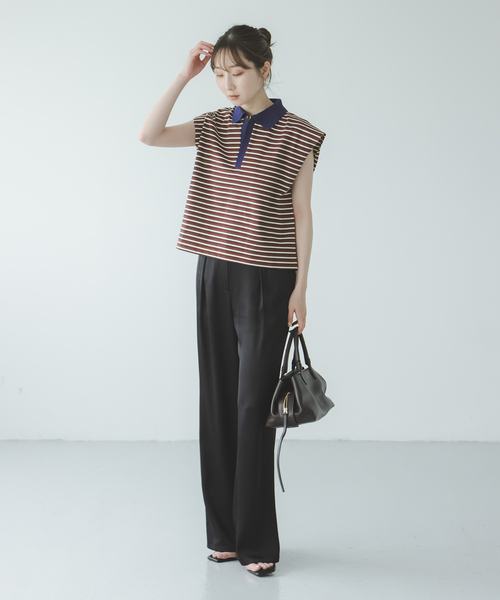 STAR&STRIPE（スターアンドストライプ）の「《NOBLE別注》STAR&STRIPEスターアンドストライプ マルチボーダープルオーバー（Tシャツ/カットソー・レディース・ブラウン/ネイビー・FREE）」の18枚目の写真