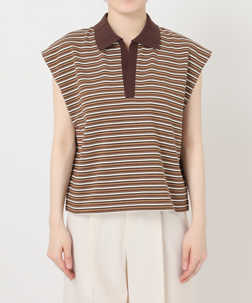 STAR&STRIPE（スターアンドストライプ）の「《NOBLE別注》STAR&STRIPEスターアンドストライプ マルチボーダープルオーバー（Tシャツ/カットソー・レディース・ブラウン/ネイビー・FREE）」の21枚目の写真