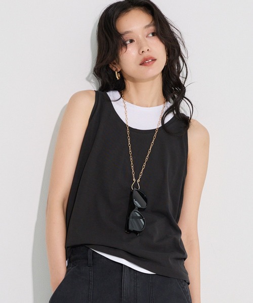 BARNYARDSTORM(バンヤードストーム)の「BARNYARDSTORM / GREYCHORD(グレーコード) / CLEO レイヤードT(Tシャツ/カットソー・レディース・グレー系その他/チャコールグレー・M)」の1枚目の写真