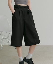 ad thie | ベルト ミニ ポーチ付き タックバミューダパンツ(その他パンツ)