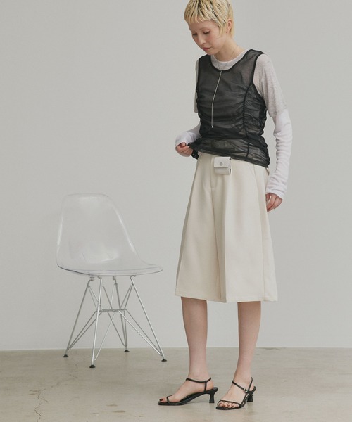 ad thie(アドティエ)の「ベルト ミニ ポーチ付き タックバミューダパンツ(その他パンツ・レディース・ブラック/ライトブラウン/アイボリー/グレー・FREE)」の21枚目の写真