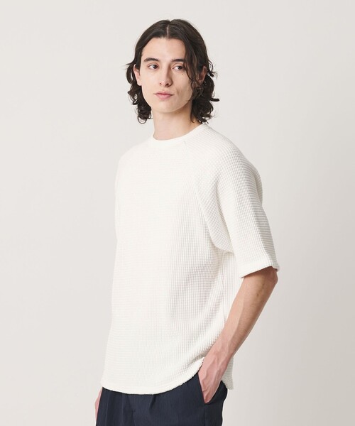 BEAUTY&YOUTH UNITED ARROWS(ビューティーアンドユースユナイテッドアローズ)の「ビッグ ワッフル クルーネック ショートスリーブ Tシャツ(Tシャツ/カットソー・メンズ・ホワイト/ブラック/イエロー・S/M/L/XL)」の1枚目の写真