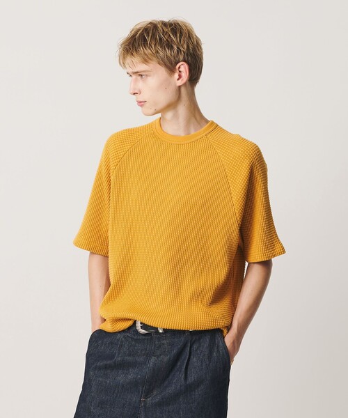 BEAUTY&YOUTH UNITED ARROWS(ビューティーアンドユースユナイテッドアローズ)の「ビッグ ワッフル クルーネック ショートスリーブ Tシャツ(Tシャツ/カットソー・メンズ・ホワイト/ブラック/イエロー・S/M/L/XL)」の3枚目の写真