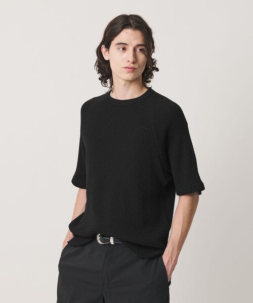 BEAUTY&YOUTH UNITED ARROWS(ビューティーアンドユースユナイテッドアローズ)の「ビッグ ワッフル クルーネック ショートスリーブ Tシャツ(Tシャツ/カットソー・メンズ・ホワイト/ブラック/イエロー・S/M/L/XL)」の4枚目の写真