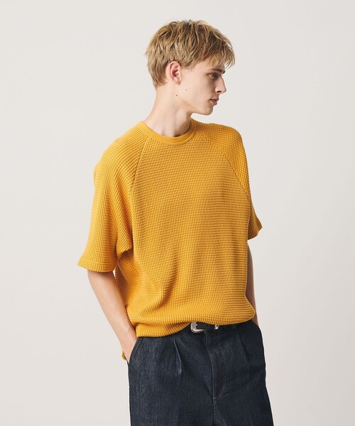 BEAUTY&YOUTH UNITED ARROWS(ビューティーアンドユースユナイテッドアローズ)の「ビッグ ワッフル クルーネック ショートスリーブ Tシャツ(Tシャツ/カットソー・メンズ・ホワイト/ブラック/イエロー・S/M/L/XL)」の7枚目の写真