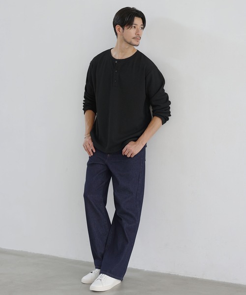 SPU(スプ)の「【吸水速乾、UVカット、形態安定、通気性、抗ピリング】機能性エアドライワッフルヘンリーネック長袖カットソー(Tシャツ/カットソー・メンズ・オフホワイト/ブラック/グレー・S/M/L/XL)」の21枚目の写真
