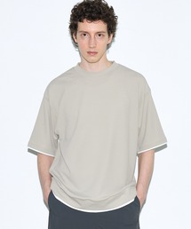ライトエンボスレイヤード風半袖Tシャツ
