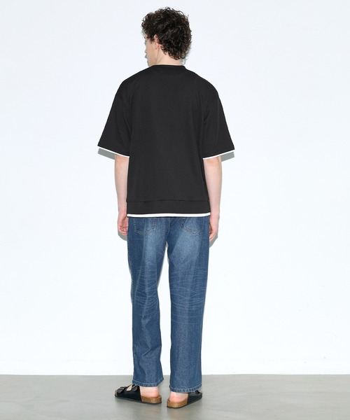 coca(coca)(コカ)の「ライトエンボスレイヤード風半袖Tシャツ(Tシャツ/カットソー・メンズ・ライトグレー/ダークグリーン/ブラック・XL/M/L)」の5枚目の写真