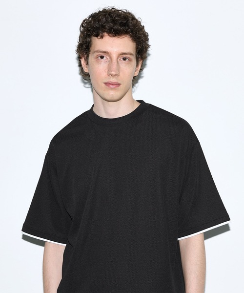 coca(coca)(コカ)の「ライトエンボスレイヤード風半袖Tシャツ(Tシャツ/カットソー・メンズ・ライトグレー/ダークグリーン/ブラック・XL/M/L)」の7枚目の写真