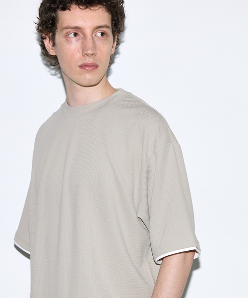 coca(coca)(コカ)の「ライトエンボスレイヤード風半袖Tシャツ(Tシャツ/カットソー・メンズ・ライトグレー/ダークグリーン/ブラック・XL/M/L)」の10枚目の写真