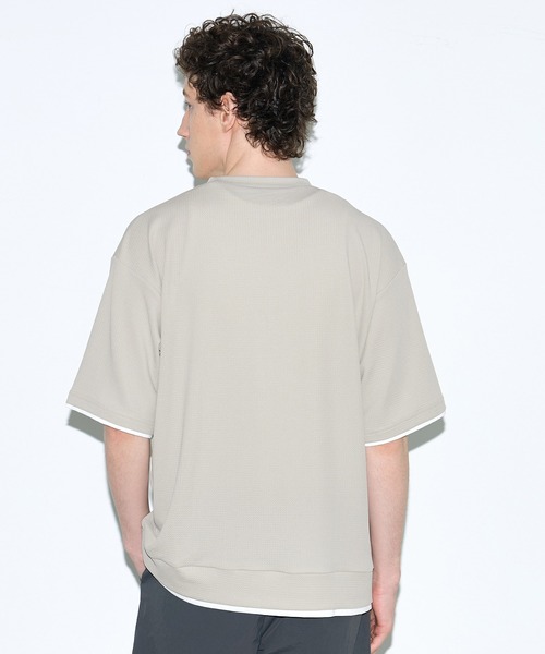 coca(coca)(コカ)の「ライトエンボスレイヤード風半袖Tシャツ(Tシャツ/カットソー・メンズ・ライトグレー/ダークグリーン/ブラック・XL/M/L)」の12枚目の写真