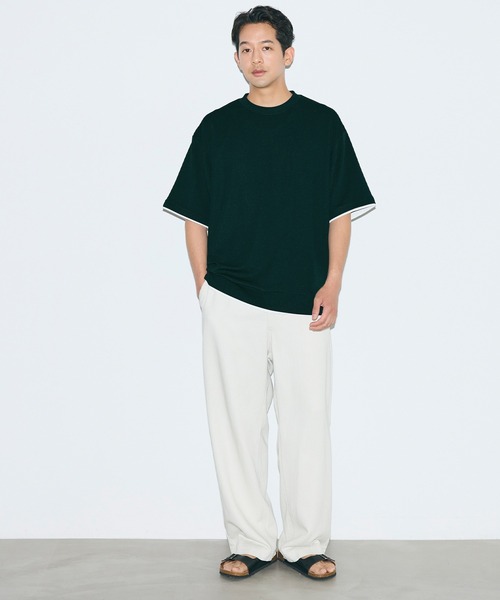 coca(coca)(コカ)の「ライトエンボスレイヤード風半袖Tシャツ(Tシャツ/カットソー・メンズ・ライトグレー/ダークグリーン/ブラック・XL/M/L)」の14枚目の写真
