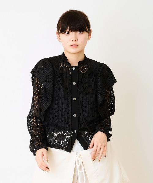 Ranerrh(ラネリ)の「インポートプリーツブラウス【結婚式・二次会・パーティー】【入卒園・入卒式】【オケージョン・セレモニー】【デイリー/オフィスにも使える】(シャツ/ブラウス・レディース・ブラック/オフホワイト・38)」の8枚目の写真