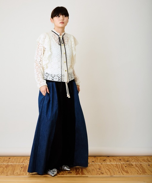 Ranerrh(ラネリ)の「インポートプリーツブラウス【結婚式・二次会・パーティー】【入卒園・入卒式】【オケージョン・セレモニー】【デイリー/オフィスにも使える】(シャツ/ブラウス・レディース・ブラック/オフホワイト・38)」の13枚目の写真
