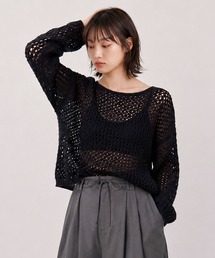 メッシュニットプルオーバー
