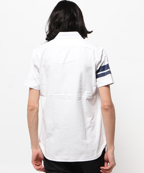 AZUL by moussy（アズールバイマウジー）の「ストレッチオックスラインpt半袖シャツ（シャツ/ブラウス・メンズ・サックスブルー/ホワイト/ネイビー・SMALL/LARGE/MEDIUM/X-SMALL/X-LARGE）」の6枚目の写真