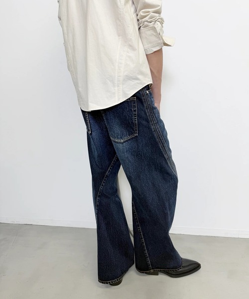 NVRFRGT(ネヴァーフォーゲット)の「3D TWISTED WIDE LEG JEANS(デニムパンツ・メンズ・インディゴブルー・1/2/3)」の10枚目の写真