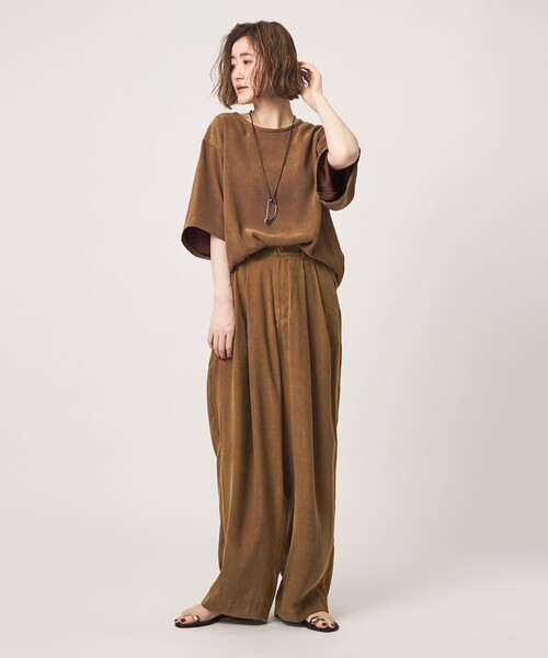 conte(コンテ)の「<conte>スエードライク タックワイドパンツ(その他パンツ・レディース・ダークブラウン・38/36)」の12枚目の写真