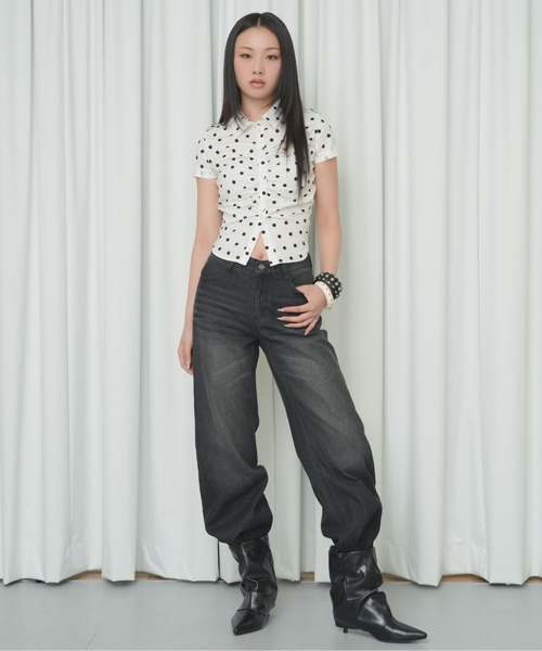 sedacle girl（セダクルガール）の「エポレットアソートシャツ（シャツ/ブラウス・レディース・ドット/ブラック/ダークブラウン・SMALL/MEDIUM）」の10枚目の写真