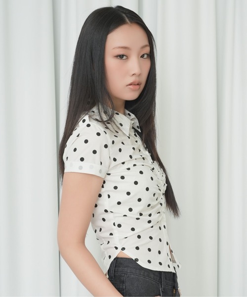 sedacle girl（セダクルガール）の「エポレットアソートシャツ（シャツ/ブラウス・レディース・ドット/ブラック/ダークブラウン・SMALL/MEDIUM）」の7枚目の写真