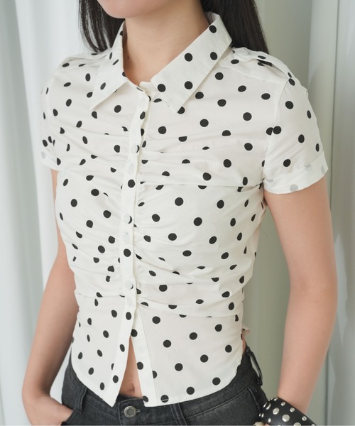 sedacle girl（セダクルガール）の「エポレットアソートシャツ（シャツ/ブラウス・レディース・ドット/ブラック/ダークブラウン・SMALL/MEDIUM）」の15枚目の写真