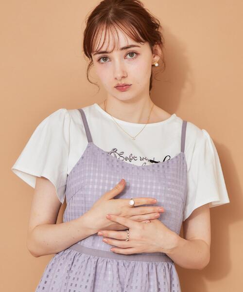 couture brooch(クチュールブローチ)の「【接触冷感・UVカット・洗える】リボン ロゴTシャツ(Tシャツ/カットソー・レディース・ワイン系1/ホワイト系3/ライトグレー系/ブラック系・42/40/38/36)」の18枚目の写真